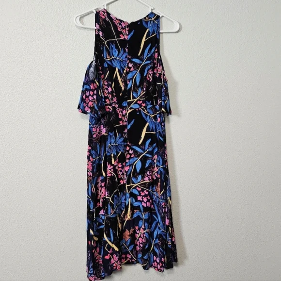 Maeve Anthropology Size 4 Elia Floral Cold Shoulder Dress - Picture 7 of 8